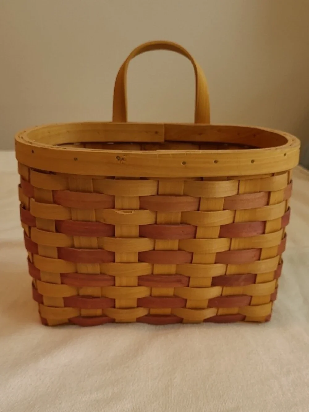 Home Interiors Woven Handle Baskets - Set of 2 Natural & Reddish-Brown